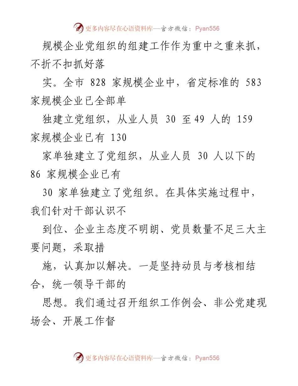 [工作总结] 非公企业党建工作 - 市非公企业党建工作成效汇报.docx_第2页