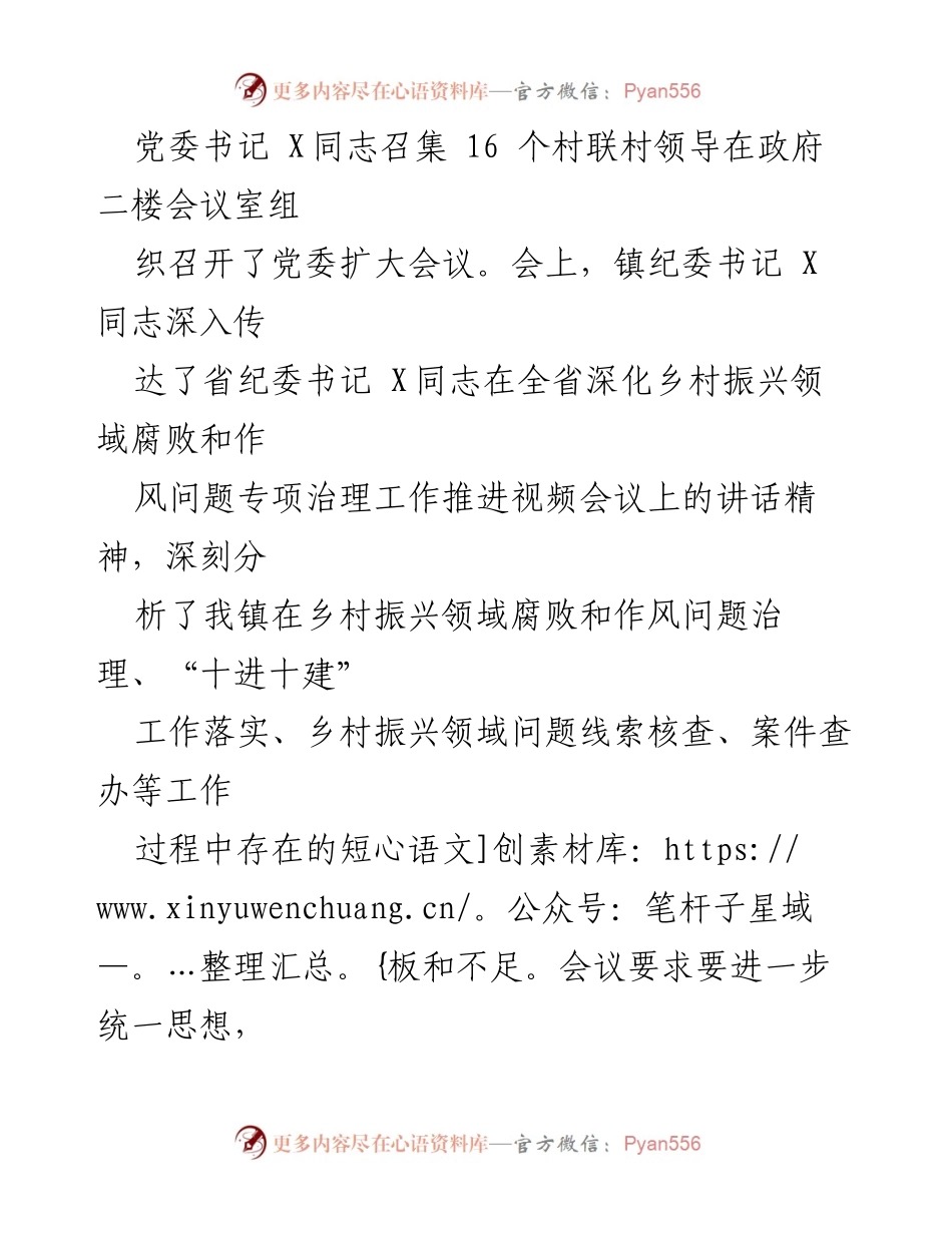 [工作总结] 视频会议 - 深化乡村振兴领域腐败和作风问题专项治理工作推进情况汇报.docx_第2页