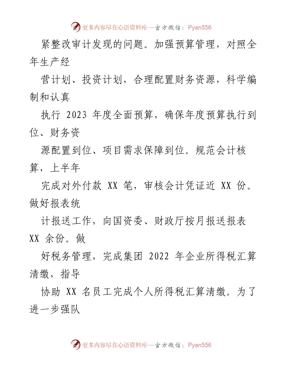 [工作总结] 财务资产部 - 2023年上半年工作总结及下半年计划.docx_第2页
