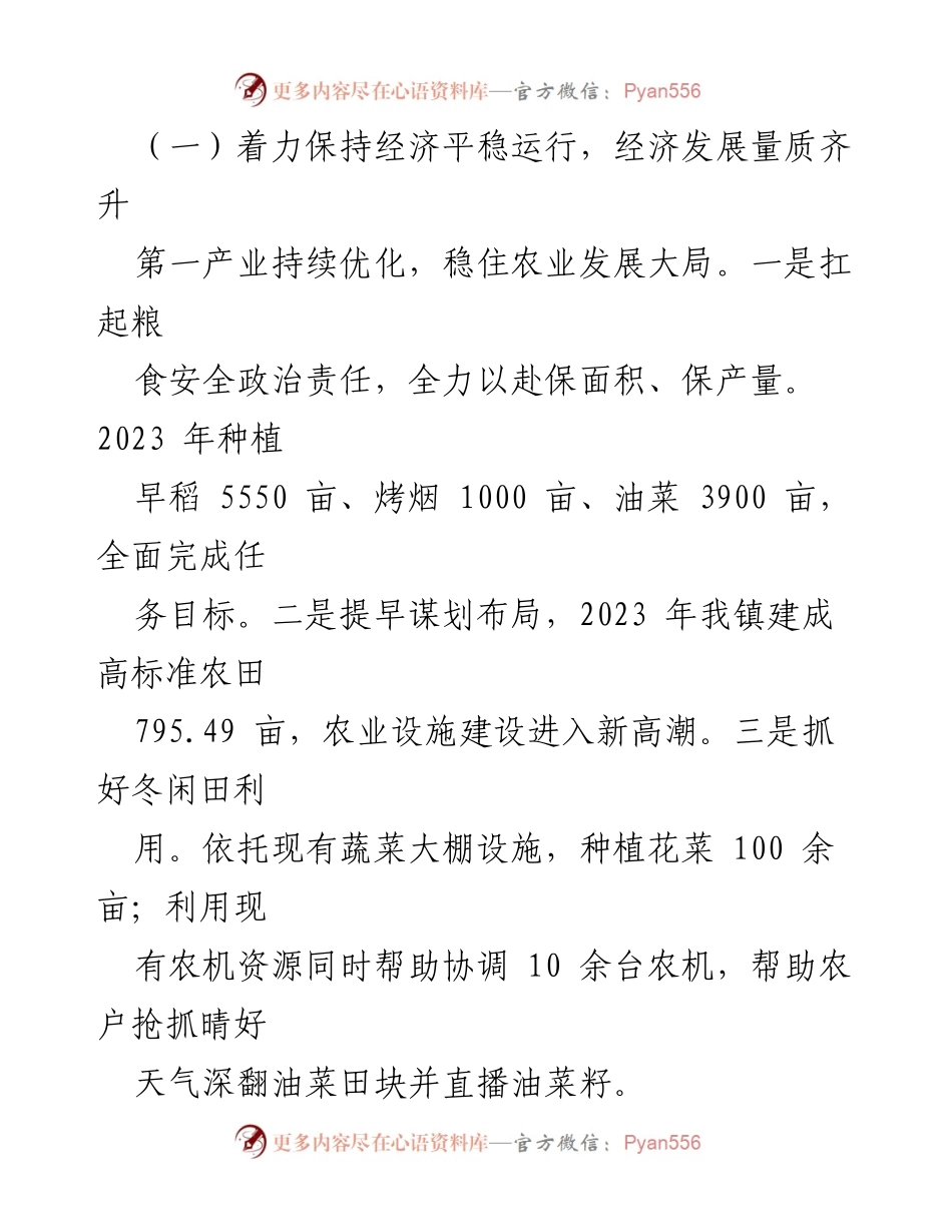 [工作总结] 镇政府 - 2023年工作总结与2024年工作计划.docx_第2页