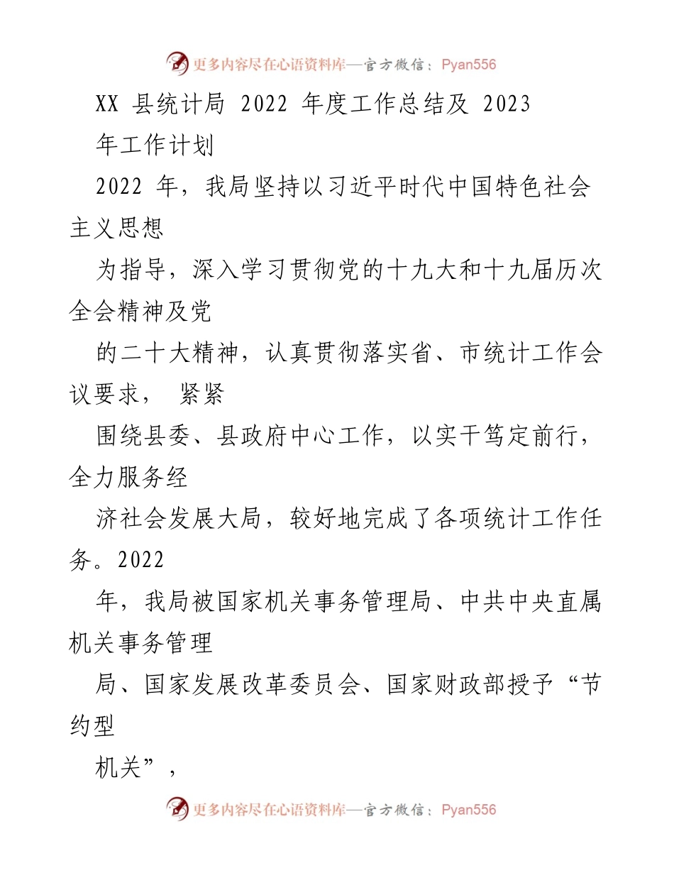[工作总结] 统计局年度会议 - 2022年度工作总结及2023年工作计划报告.docx_第1页