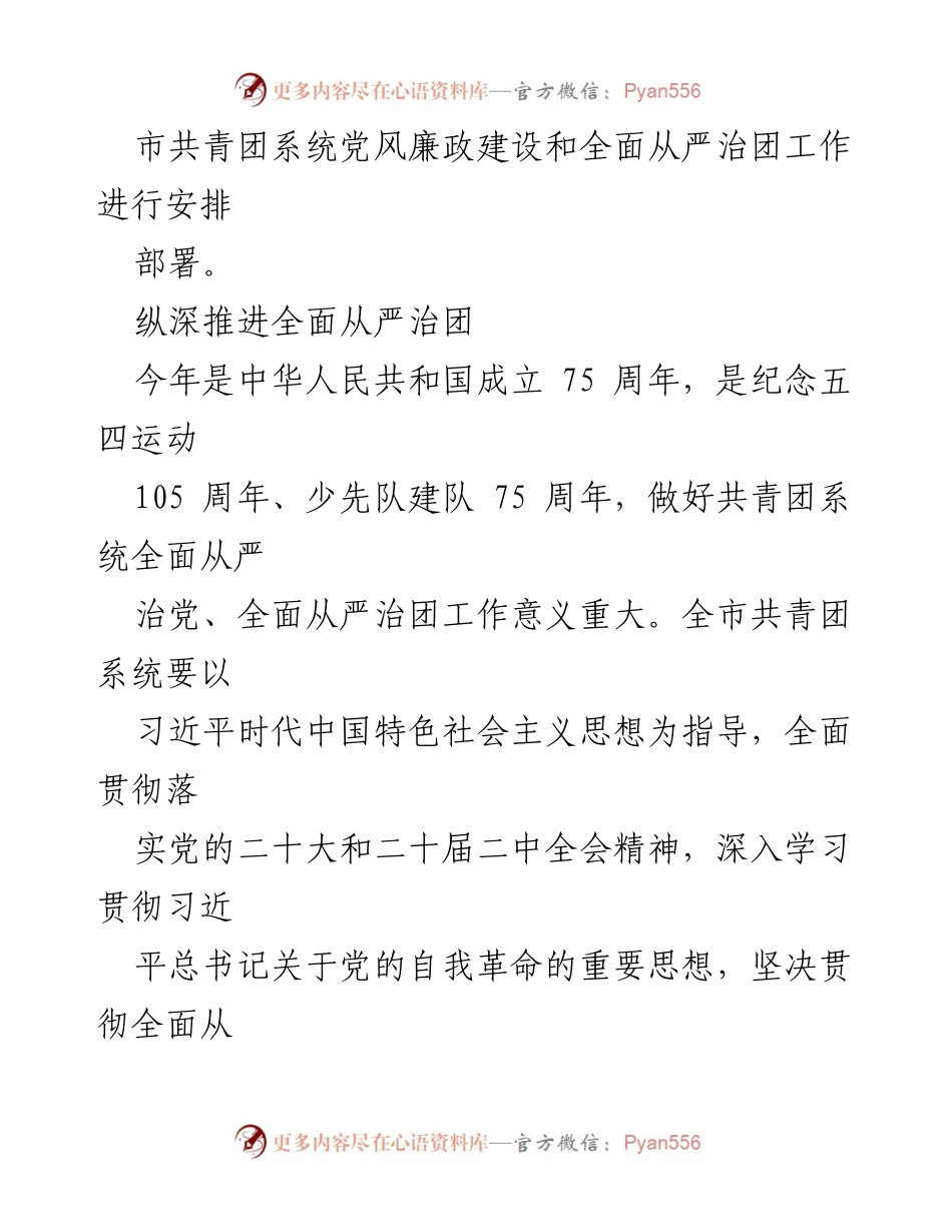 [工作报告] 会议 - 推进全面从严治团的工作部署与展望.docx_第2页