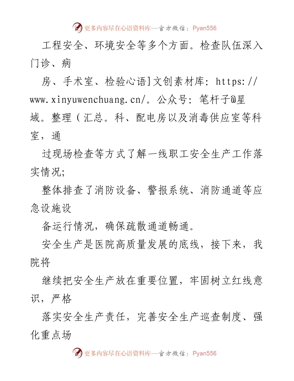 [工作总结] 节前安全检查 - 医院节前安全生产大检查工作总结.docx_第2页