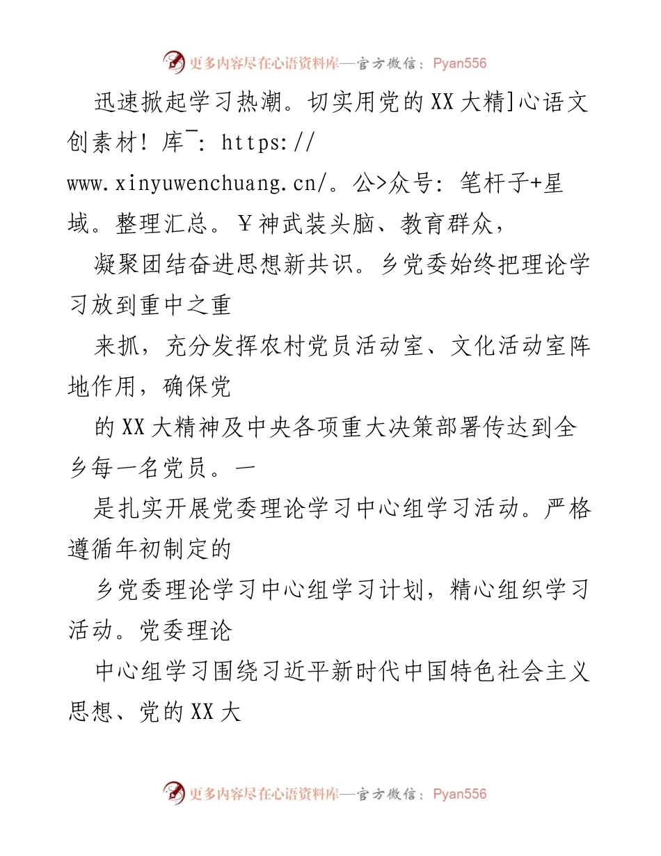 [工作总结] 贯彻落实党的XX大精神 - 塔畈乡党的XX大精神贯彻落实情况自查报告.docx_第2页