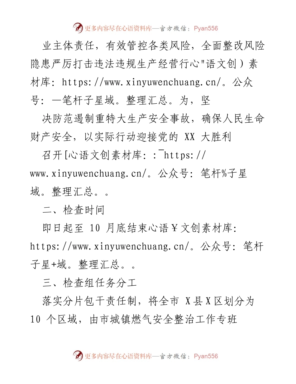 [工作方案] 燃气安全督导检查 - XX市燃气安全排查整治督导检查工作方案.docx_第2页