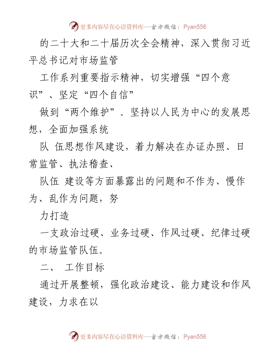 [工作方案] 市场监管系统 - 开展纪律作风整顿活动方案.docx_第2页