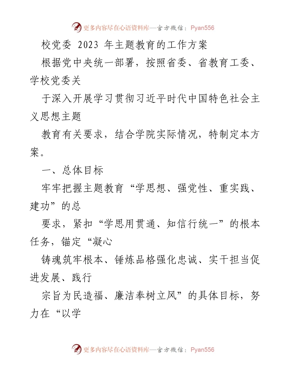 [工作方案] 主题教育 - 2023年主题教育工作方案实施细则.docx_第1页