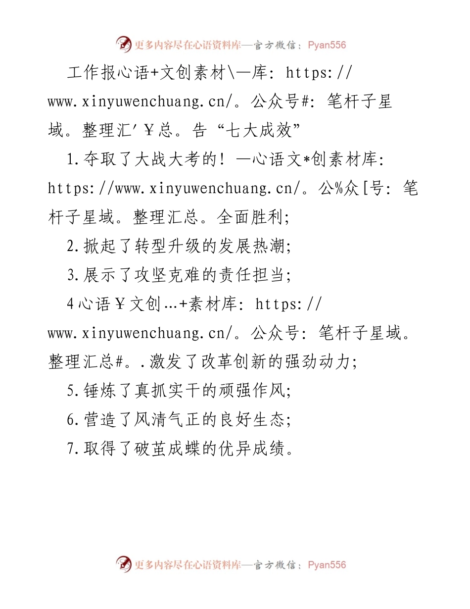 [工作报告] 年度总结 - 七大成效的全面回顾与展望.docx_第1页