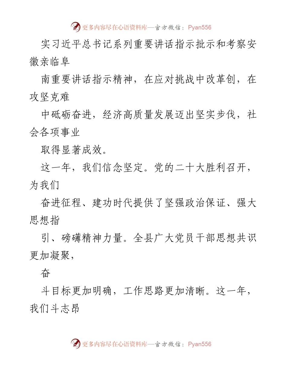 [工作报告] 政府会议 - 2023年XX县政府工作总结报告_4.docx_第2页