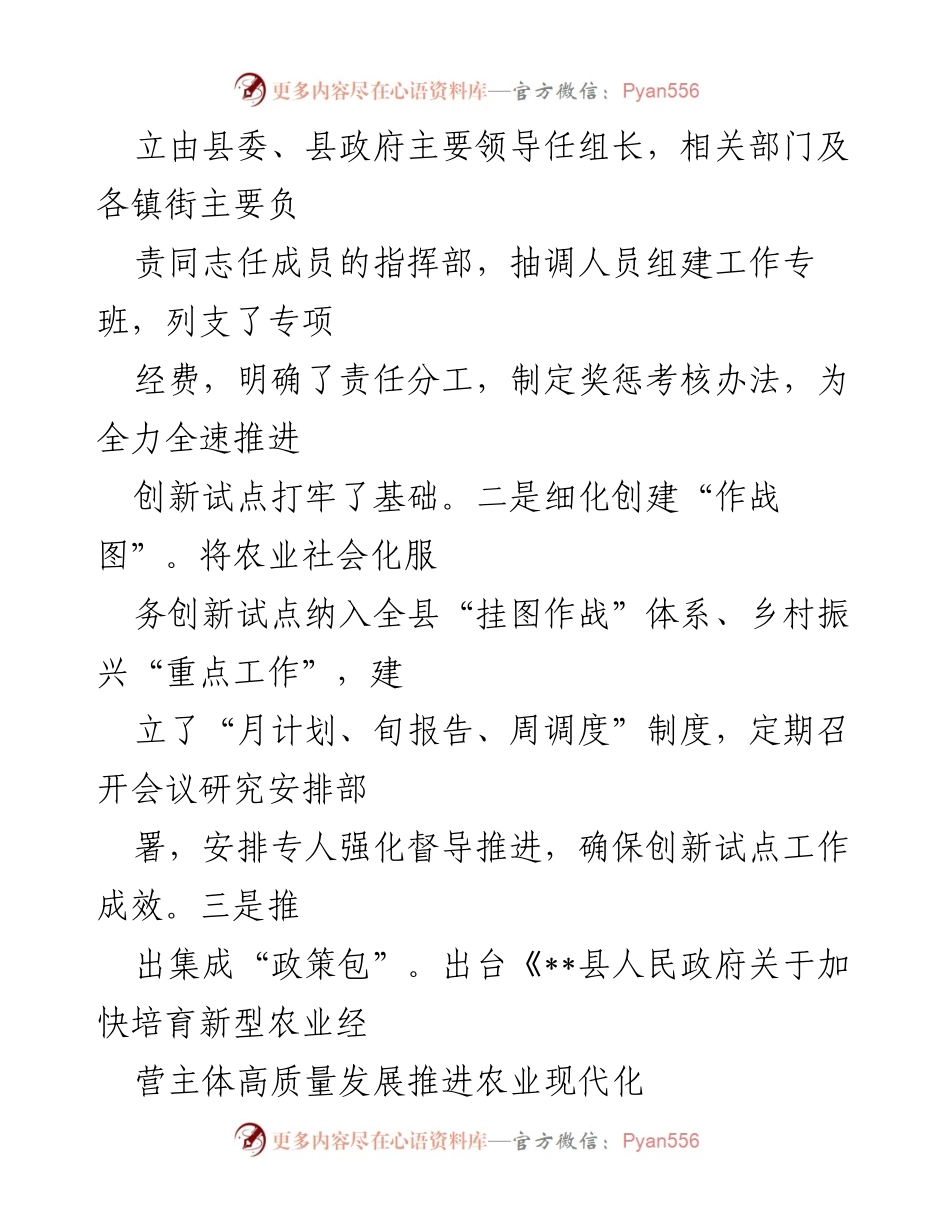 [工作汇报] 乡村振兴会议 - 健全农业社会化服务体系推进乡村振兴.docx_第2页