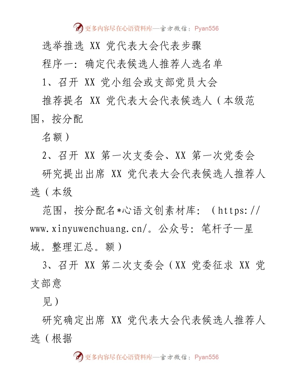 [工作流程] 党代表大会 - 党代表候选人推选流程指南.docx_第1页