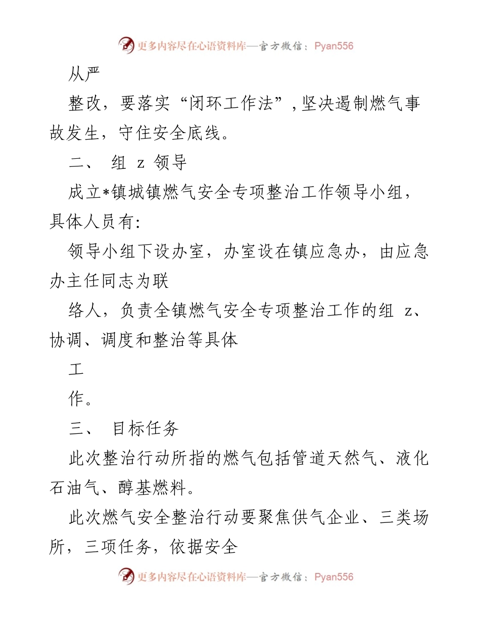 [工作方案] 镇城镇 - 燃气安全专项整治工作方案.docx_第2页