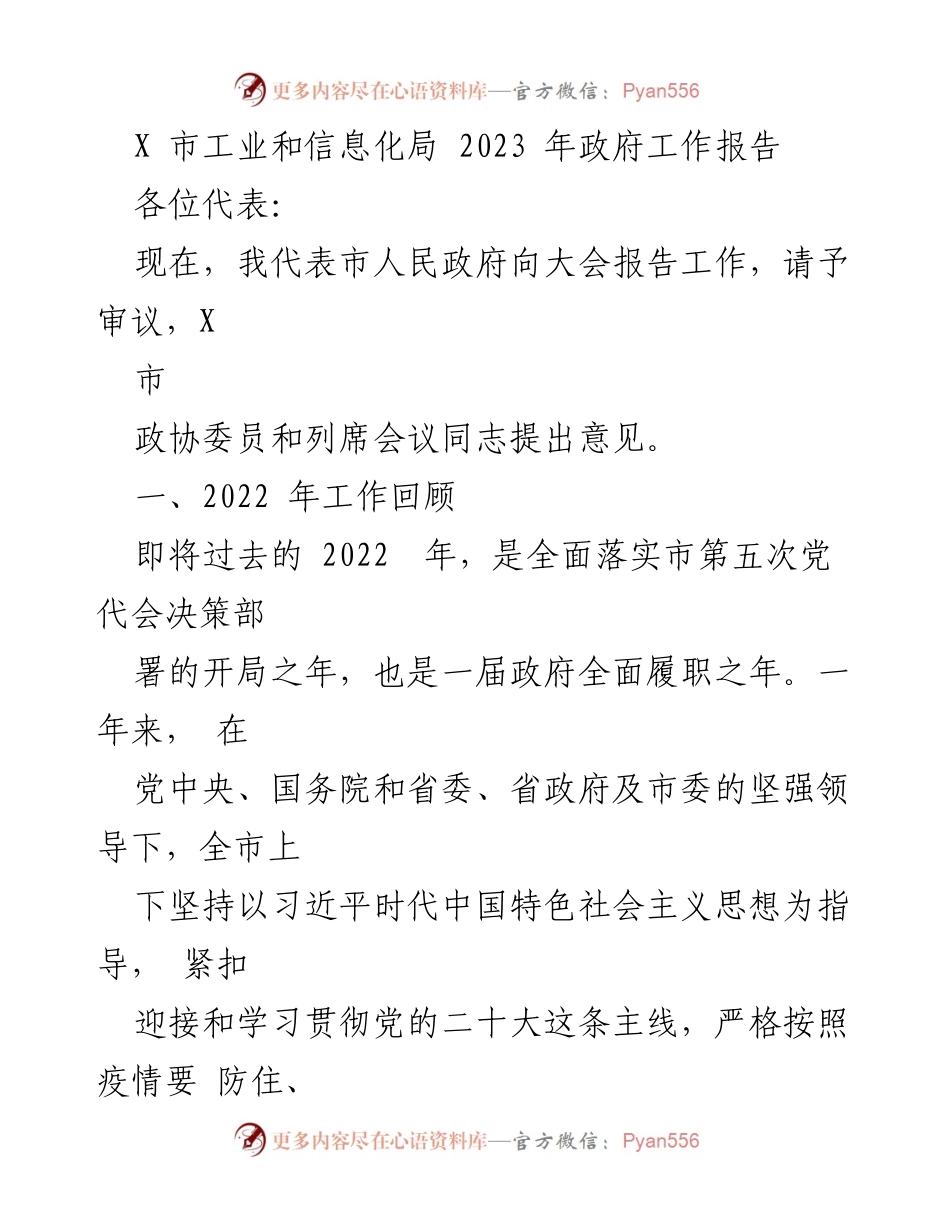 [工作报告] 政府大会 - X市2023年政府工作报告总结_1.docx_第1页