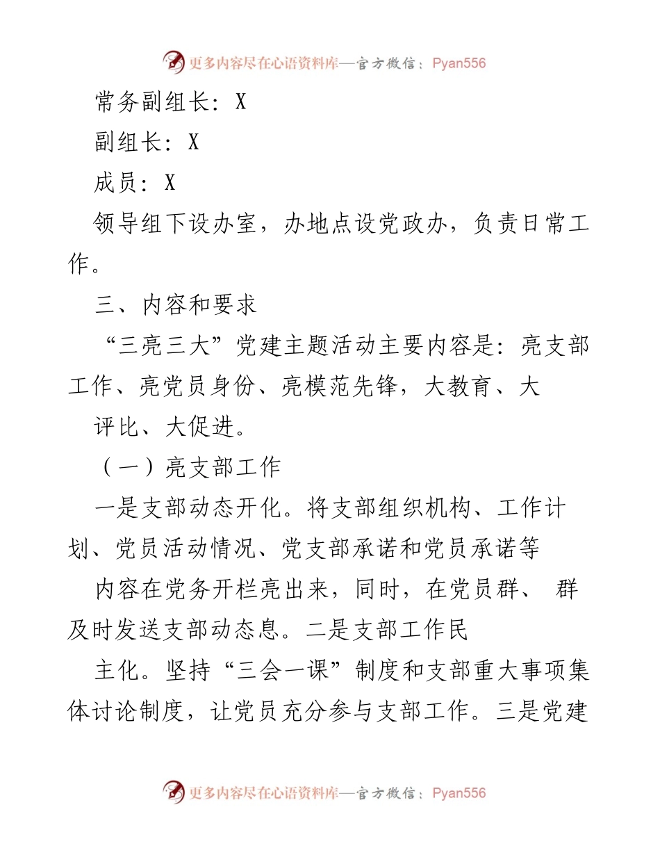 [工作方案] 开展“三亮三大”党建主题活动实施方案.docx_第2页