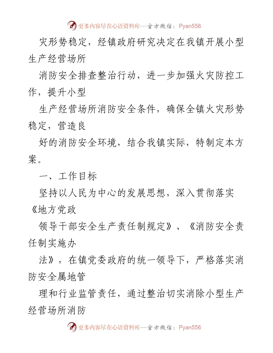 [工作方案] 消防安全排查整治 - 镇小型生产经营场所消防安全排查整治工作方案.docx_第2页