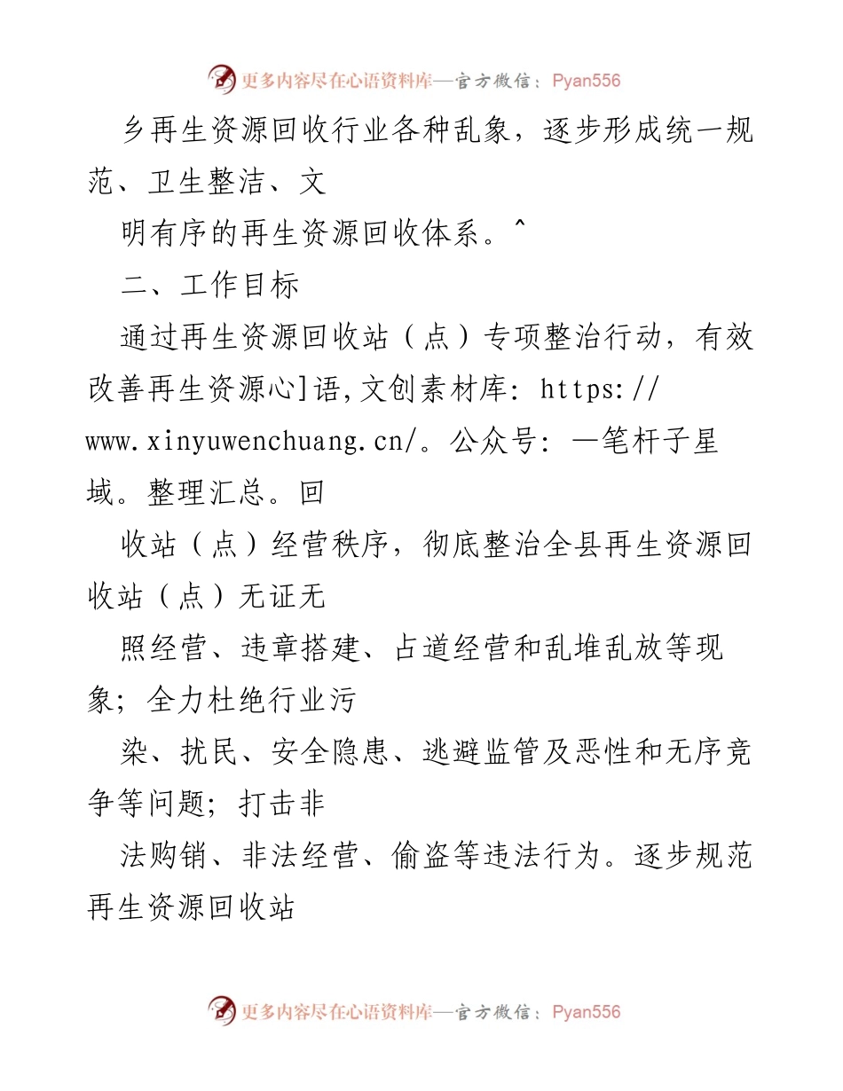 [工作方案] 再生资源回收专项整治 - 再生资源回收行业专项整治工作方案.docx_第2页