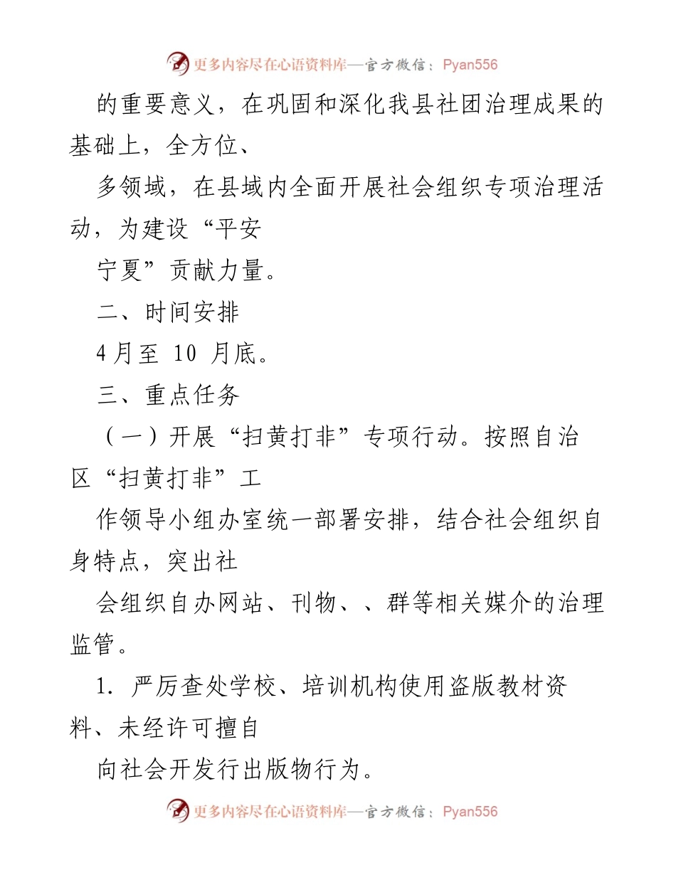 [工作方案] 社会组织专项治理 - 全县社会组织领域专项治理行动实施方案.docx_第2页