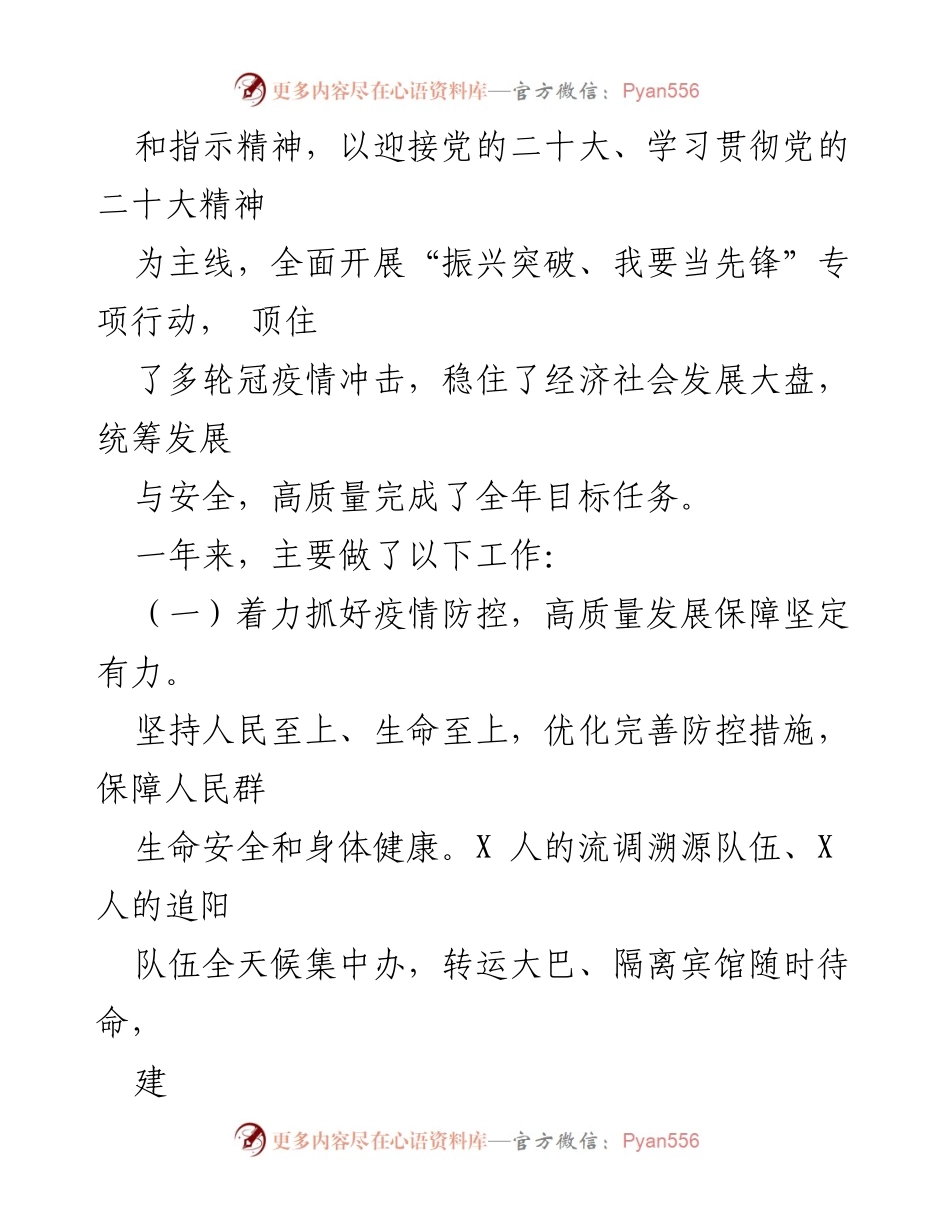 [工作报告] 政府会议 - 2023 X 区人民政府工作总结报告.docx_第2页