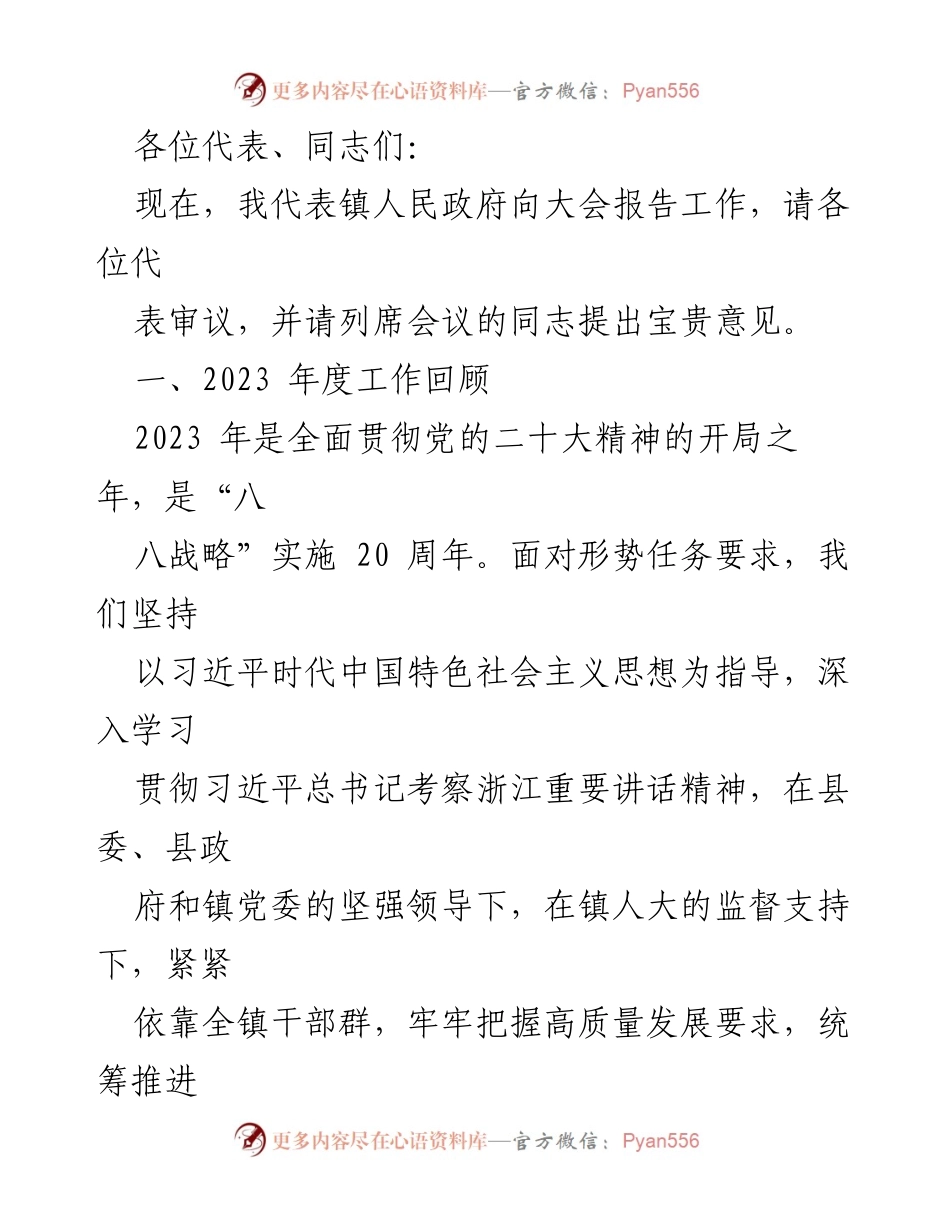 [工作报告] 镇政府年度会议 - 2024年镇政府工作总结与展望.docx_第2页