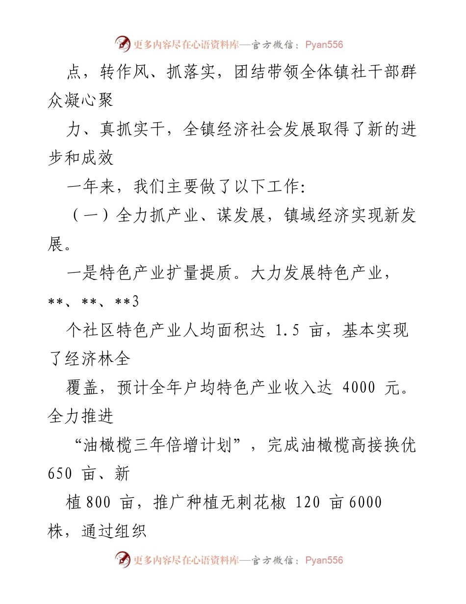 [工作报告] 镇人民政府会议 - 2023年度工作总结与展望.docx_第2页