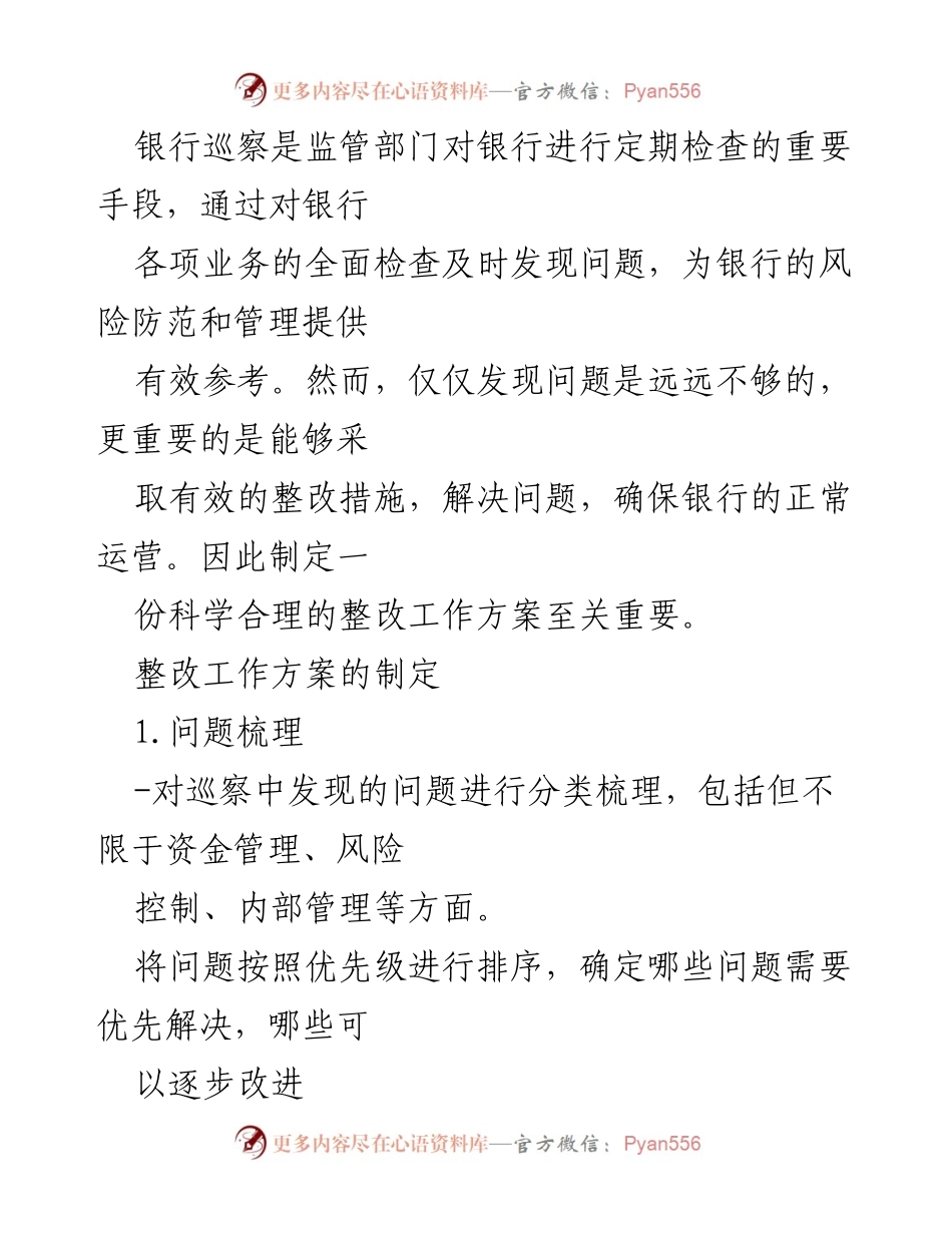 [工作方案] 银行巡察 - 银行巡察后续整改工作方案.docx_第2页