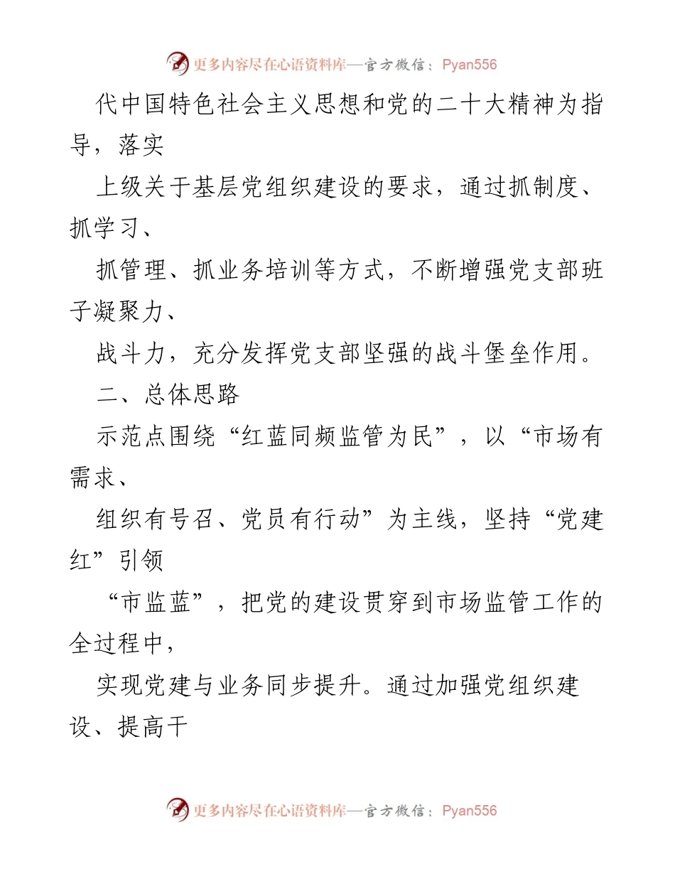 [工作方案] 党建活动 - 打造市场监管局党建示范点方案.docx_第2页