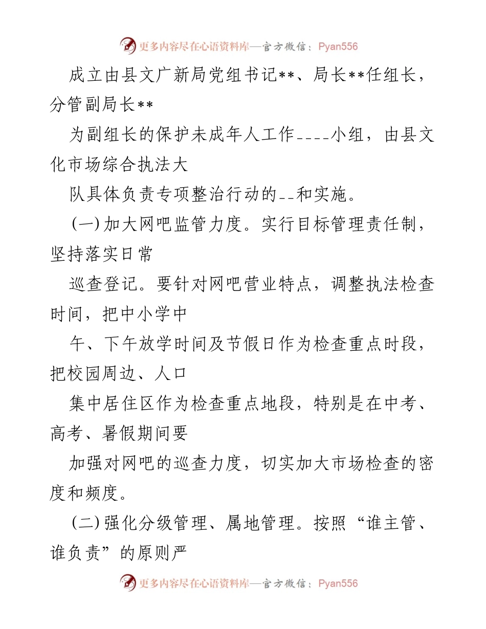 [工作方案] 未成年人保护工作 - 加强未成年人保护与网吧监管工作方案.docx_第2页