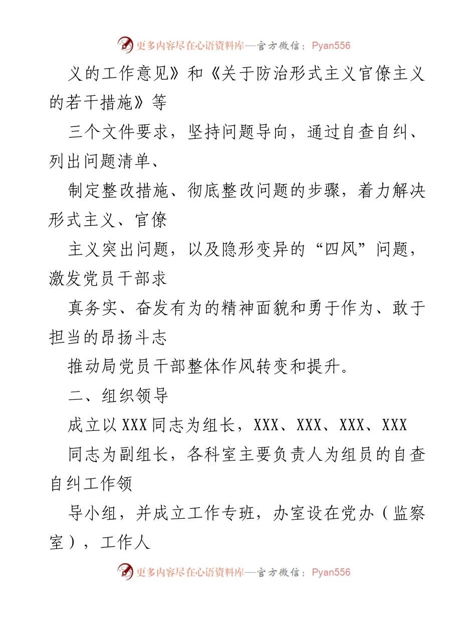 [工作方案] 自查整改 - 20xx年形式主义、官僚主义自查整改工作方案.docx_第2页