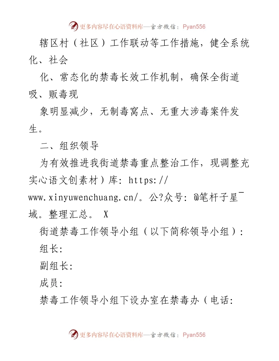 [工作方案] 禁毒工作会议 - 2024年X街道禁毒工作方案.docx_第2页