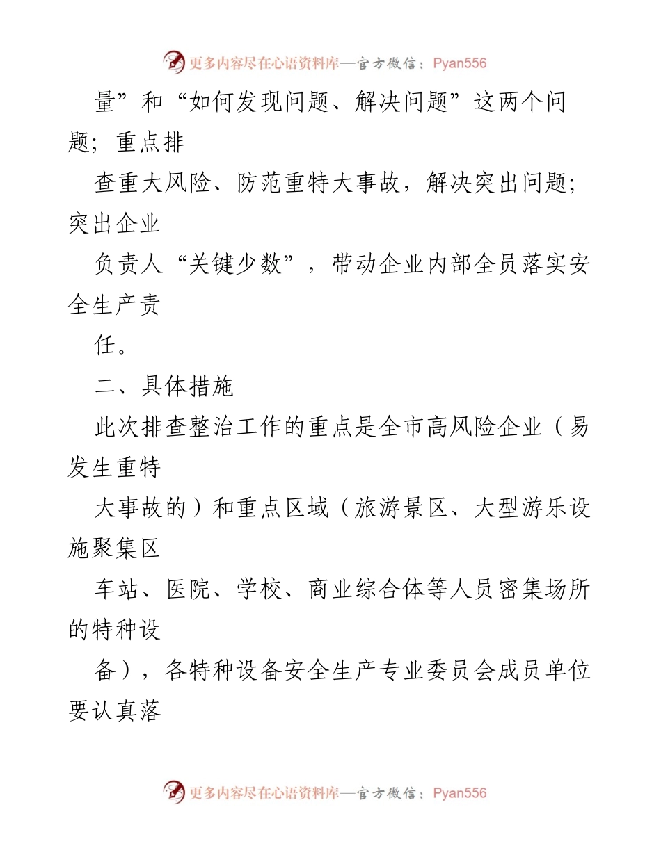 [工作方案] 特种设备安全监管 - 市特种设备重大风险隐患排查整治工作方案.docx_第2页