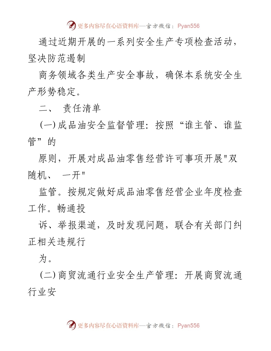 [工作方案] 安全生产检查 - 商务领域安全生产专项检查工作方案.docx_第2页