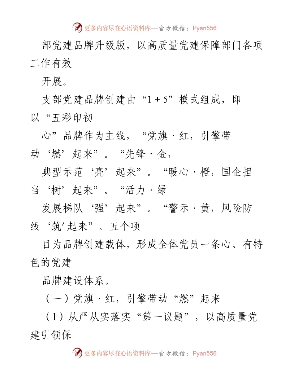 [工作方案] 企业党建活动 - “五彩印初心”党建品牌建设方案.docx_第2页