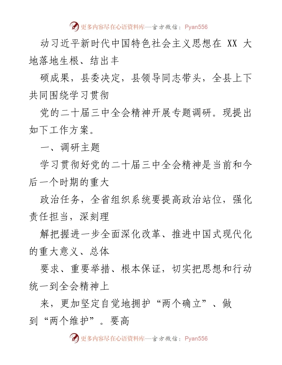 [工作方案] 专题调研 - 深入学习贯彻党的二十届三中全会精神的调研方案.docx_第2页