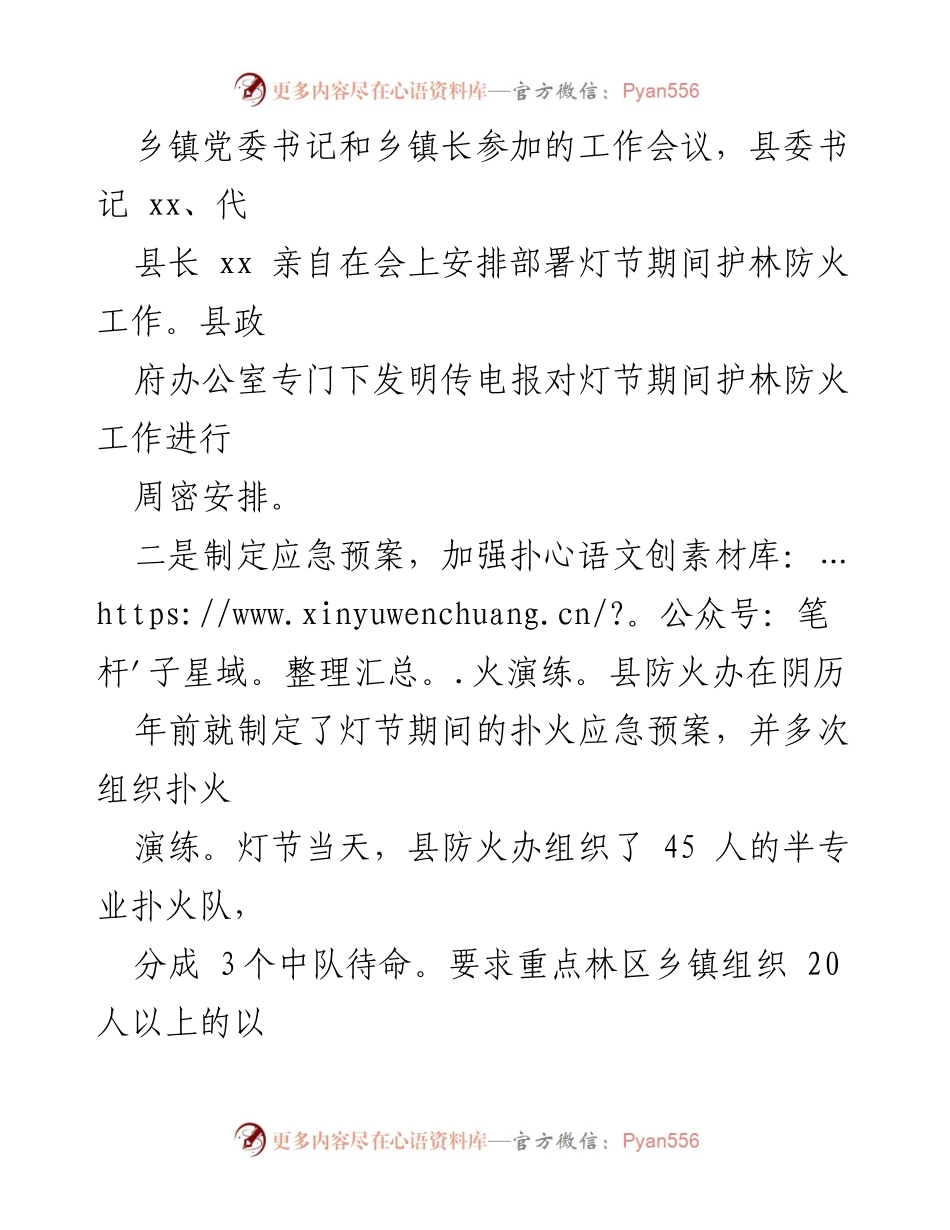 [工作汇报] 元宵灯节 - 确保元宵灯节期间森林防火安全的多项措施.docx_第2页