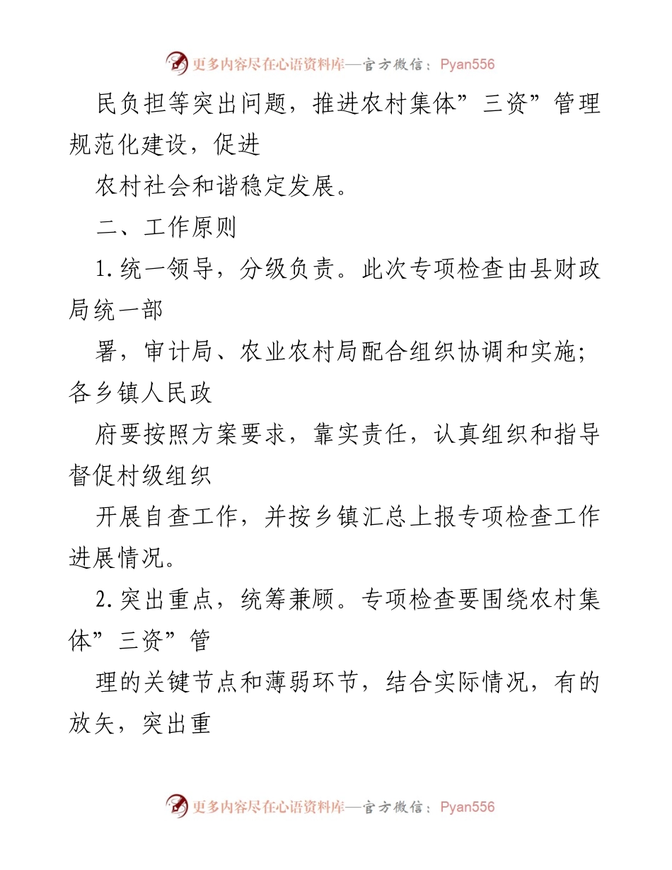 [工作方案] 农村集体经济管理 - 某县农村集体三资管理专项检查工作方案.docx_第2页