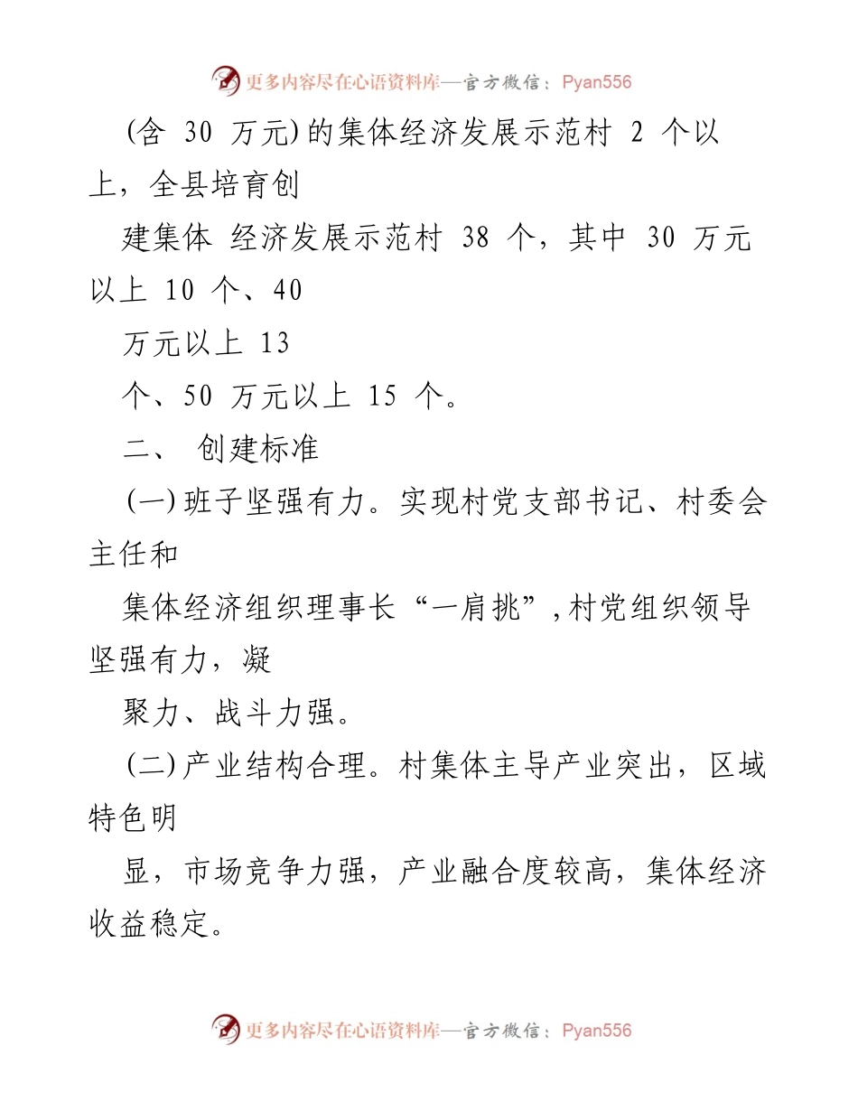 [工作方案] 乡村经济发展 - 2023年村集体经济发展示范村创建方案.docx_第2页
