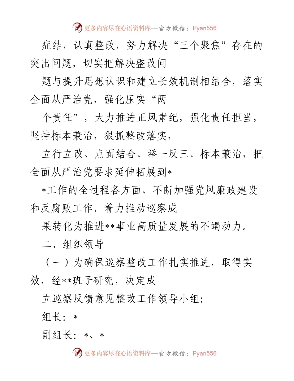 [工作方案] 巡察整改 - 落实市委巡察反馈意见整改工作方案.docx_第2页