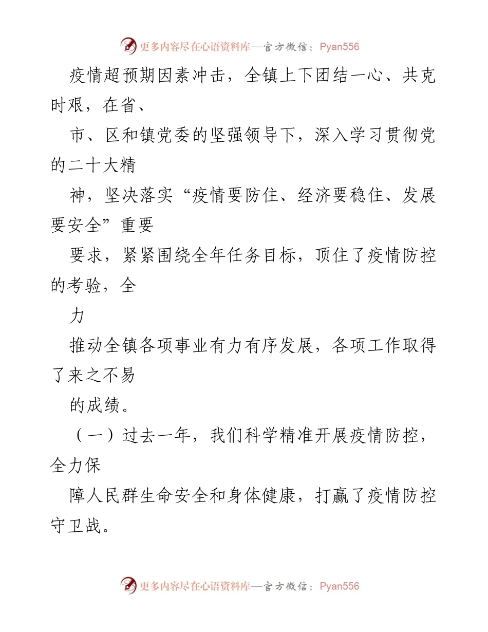 [工作报告] 镇政府年度大会 - 2022年XX镇政府工作总结与展望.docx_第2页
