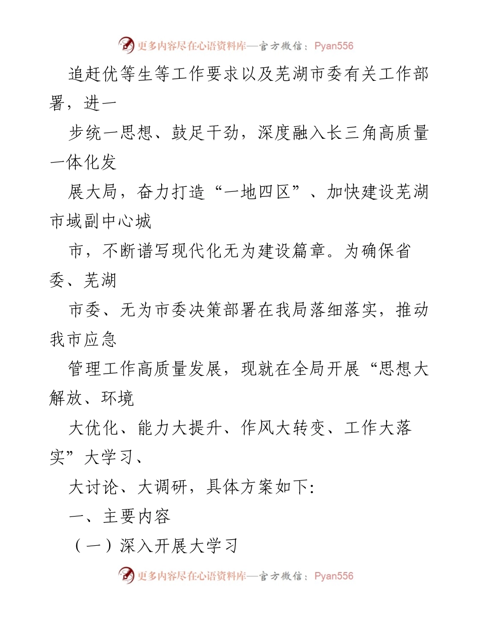 [工作方案] 应急管理局 - “思想大解放、环境大优化、能力大提升”实施方案概述.docx_第2页