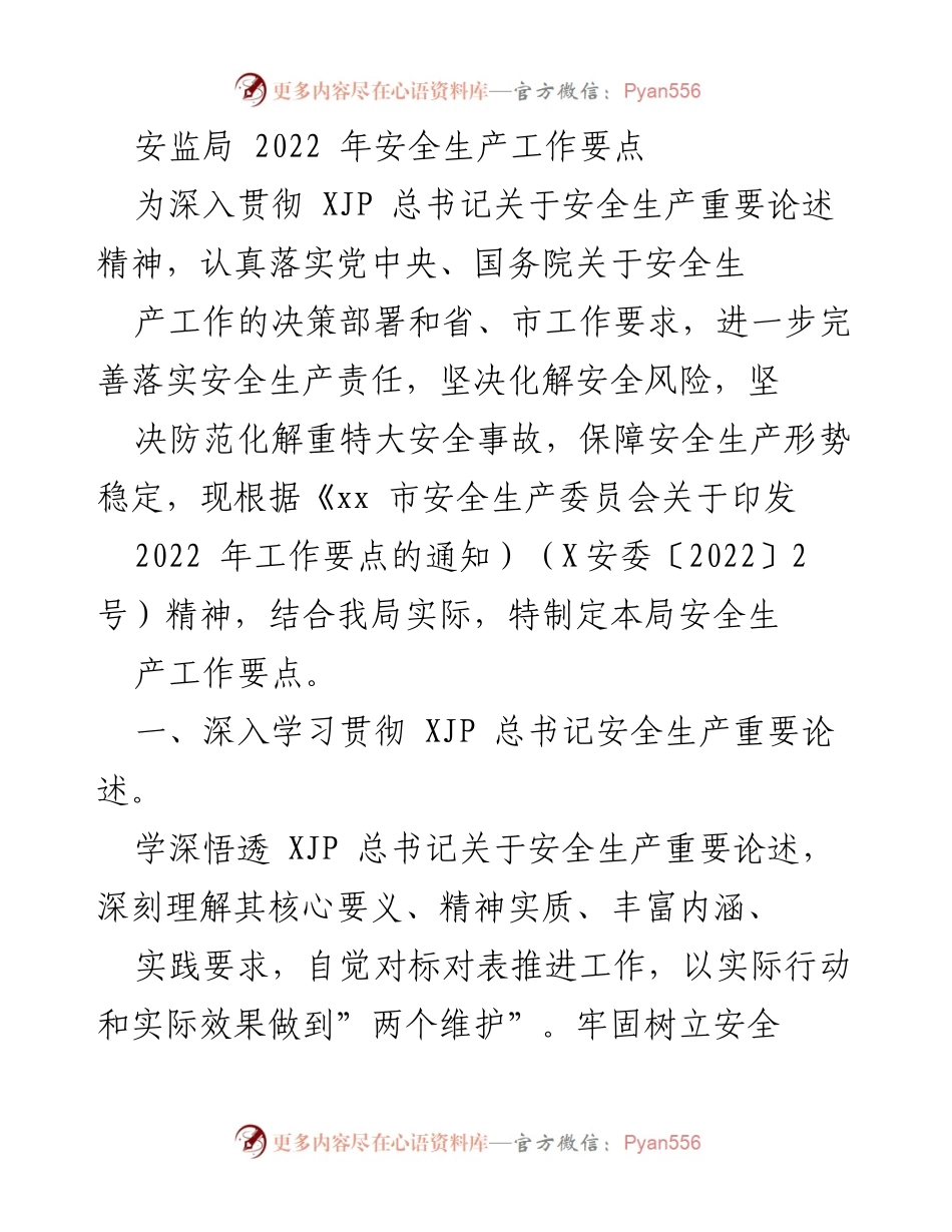 [工作要点] 安监局 2022年安全生产工作 - 安全生产责任与隐患治理实施方案.docx_第1页
