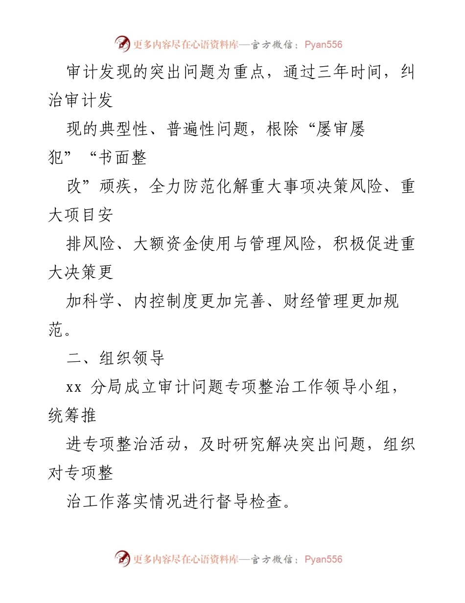[工作方案] 审计问题专项整治 - 审计问题专项整治工作方案.docx_第2页