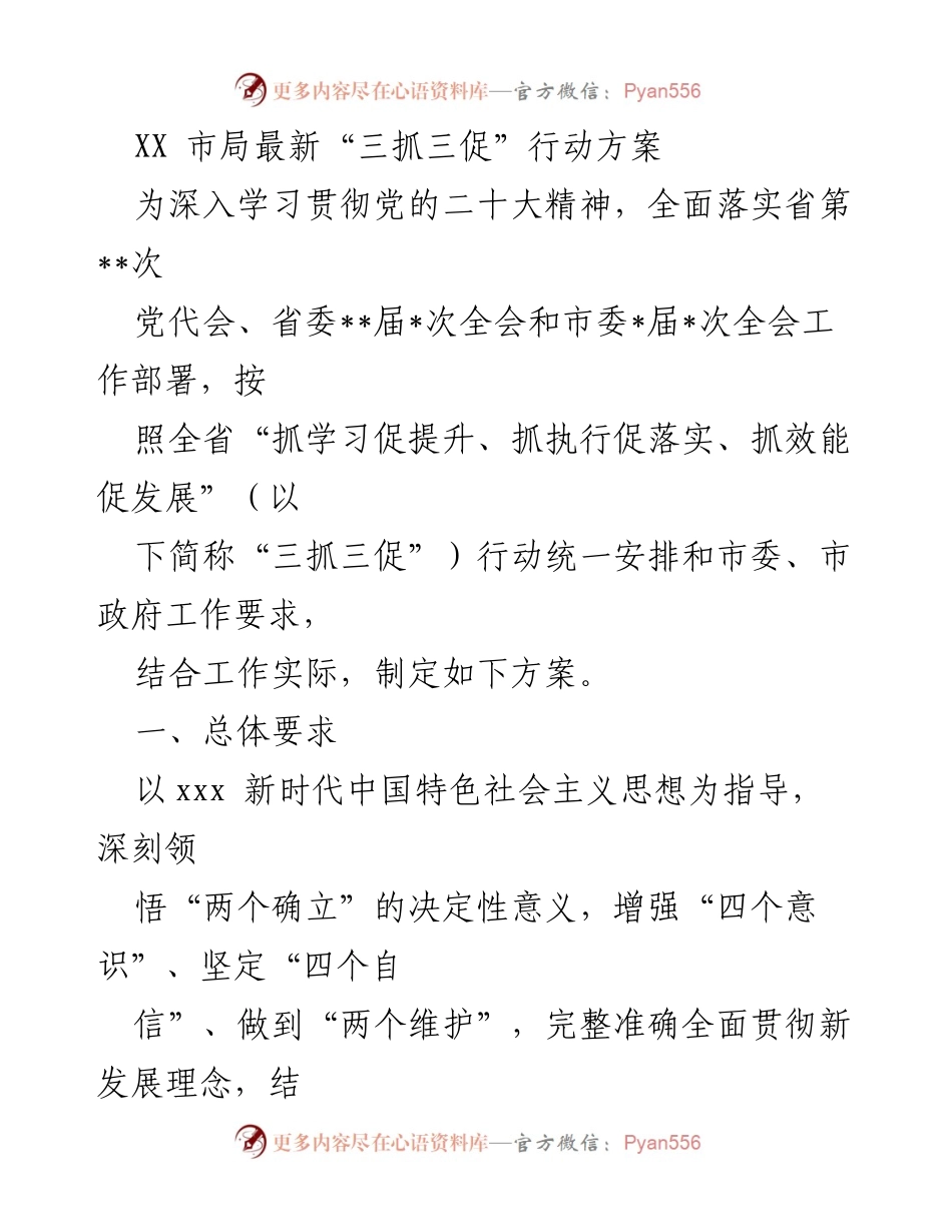 [工作方案] 市局会议 - XX市局“三抓三促”行动方案实施计划.docx_第1页