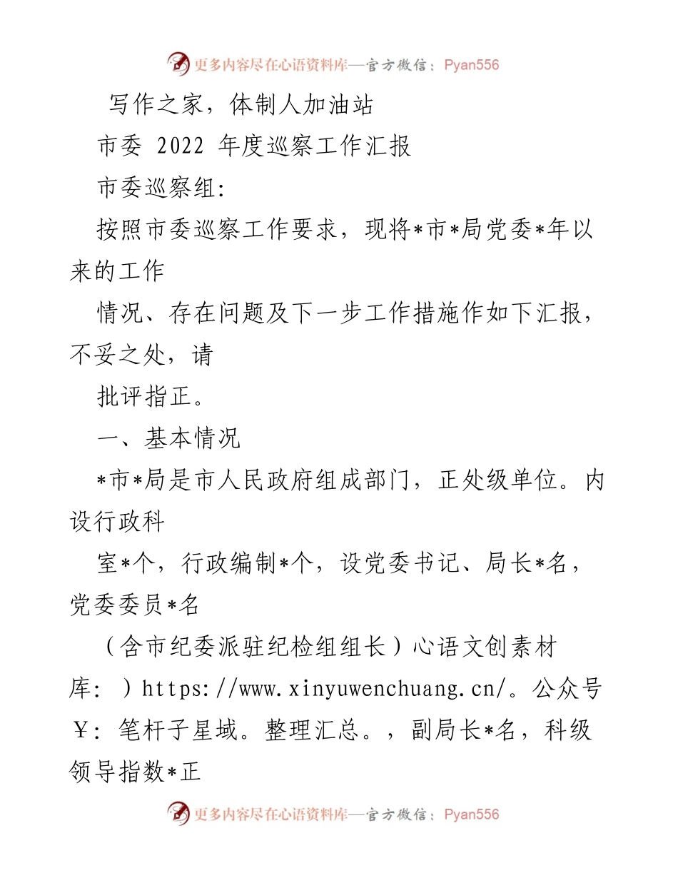 [工作汇报] 市委巡察 - 市_局党委2022年度工作总结与展望.docx_第1页