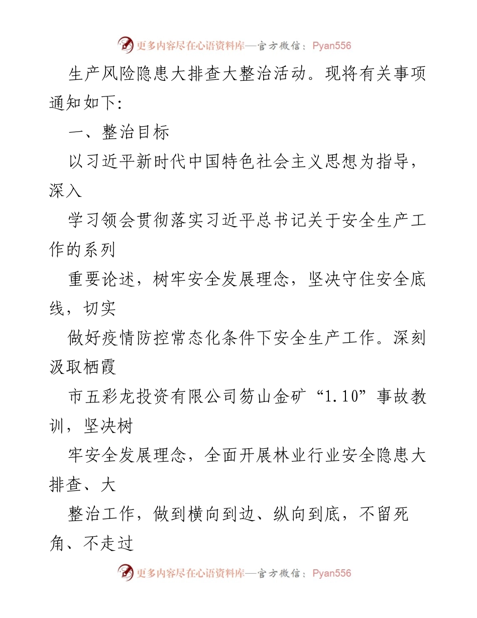[工作方案] 林业行业 - 全市林业行业安全生产风险隐患大排查大整治活动方案.docx_第2页