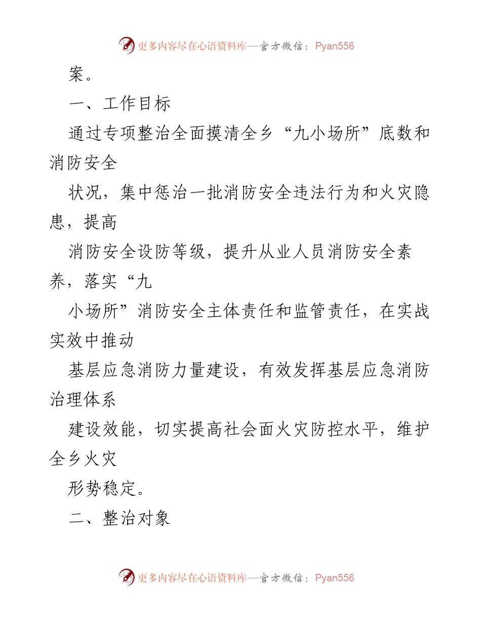 [工作方案] 消防安全整治 - 全乡“九小场所”消防安全专项整治行动方案.docx_第2页