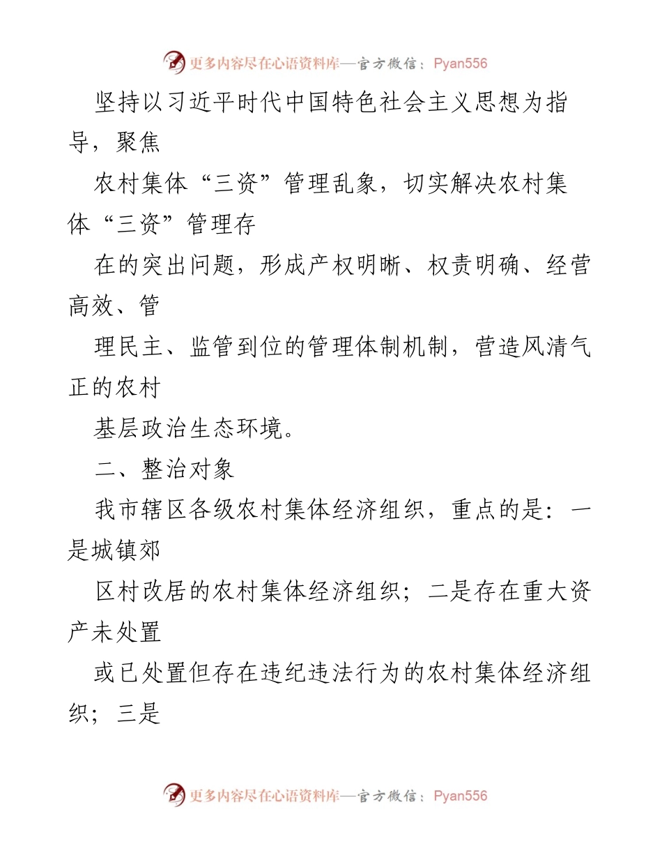 [工作方案] 专项整治 - 2023年农村集体“三资”管理问题专项整治工作方案.docx_第2页
