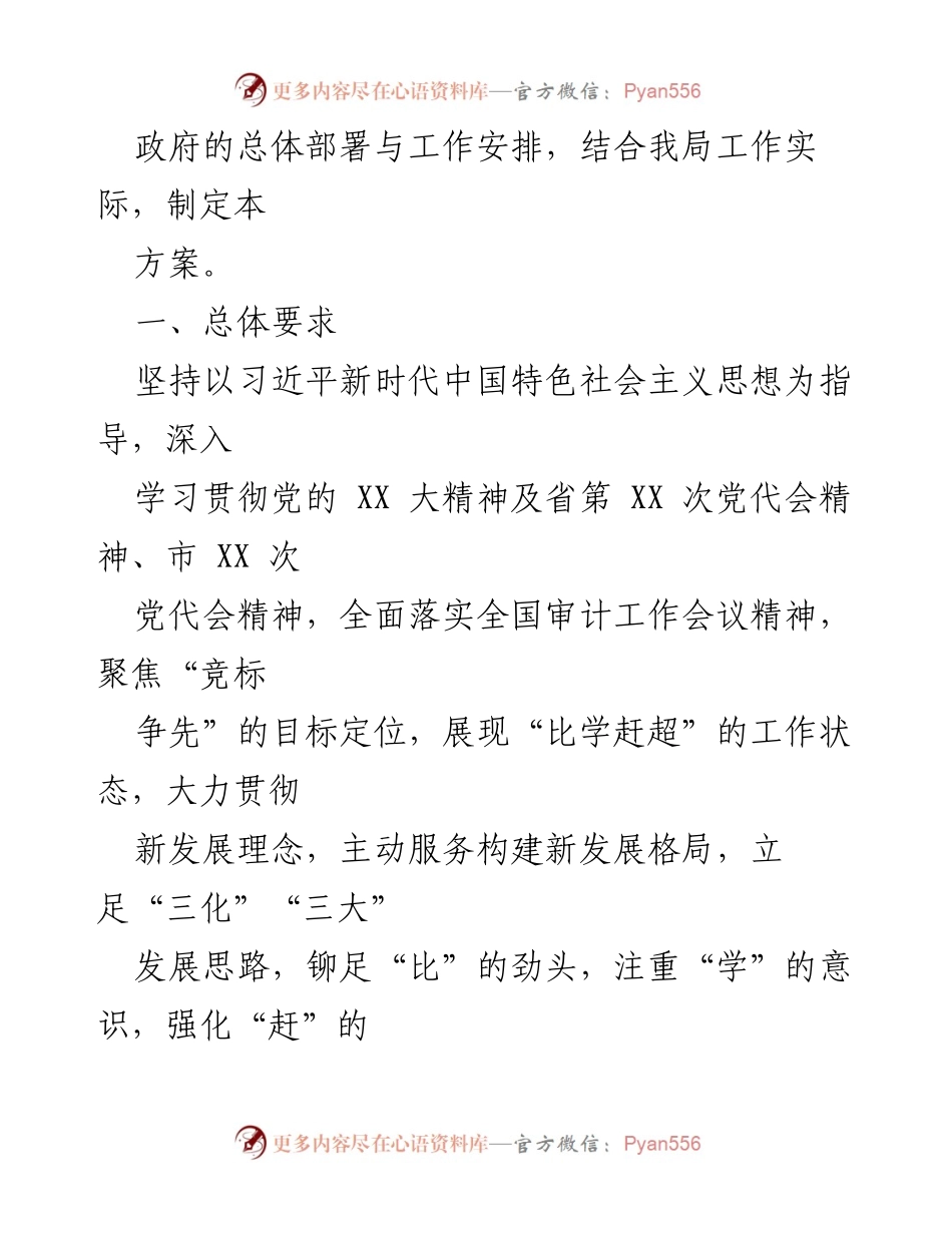 [工作方案] XX区审计局 - 推动“竞标争先”行动实施方案.docx_第2页