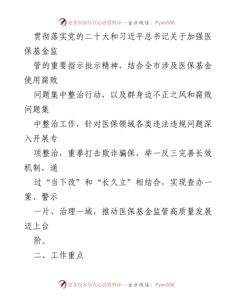 [工作方案] 医保基金监管 - 市2024年医保基金违法违规问题专项整治工作方案.docx_第2页