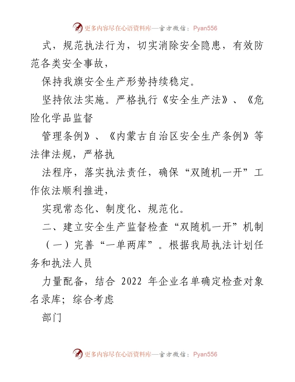 [工作方案] 应急管理局 - 2022年度“双随机、一开”安全生产监管工作实施方案.docx_第2页