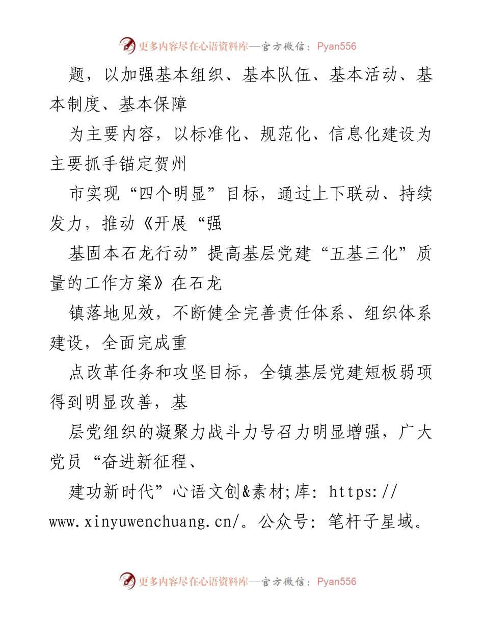 [工作方案] 基层党建 - 强基固本石龙行动实施方案.docx_第2页